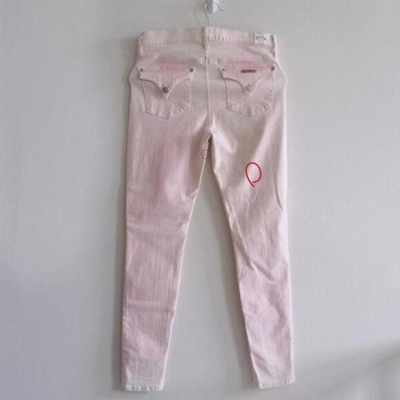 Hudson Lilly Midrise Skinny Jeans Light Pink White - Picture 5 of 9